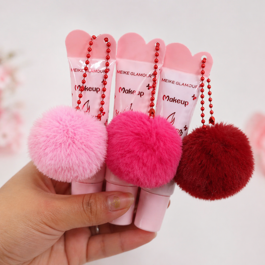 Cherry Pompom Lip Gloss - ملمع شفاه بنكهة الكرز 💖🍒