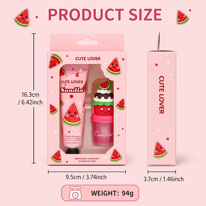 Watermelon Hand Cream & Lip Gloss Gift Set