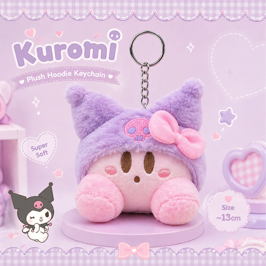 Sanrio Plush Hoodie Keychain - ميدالية سانريو بقبعة كيوت 🎀