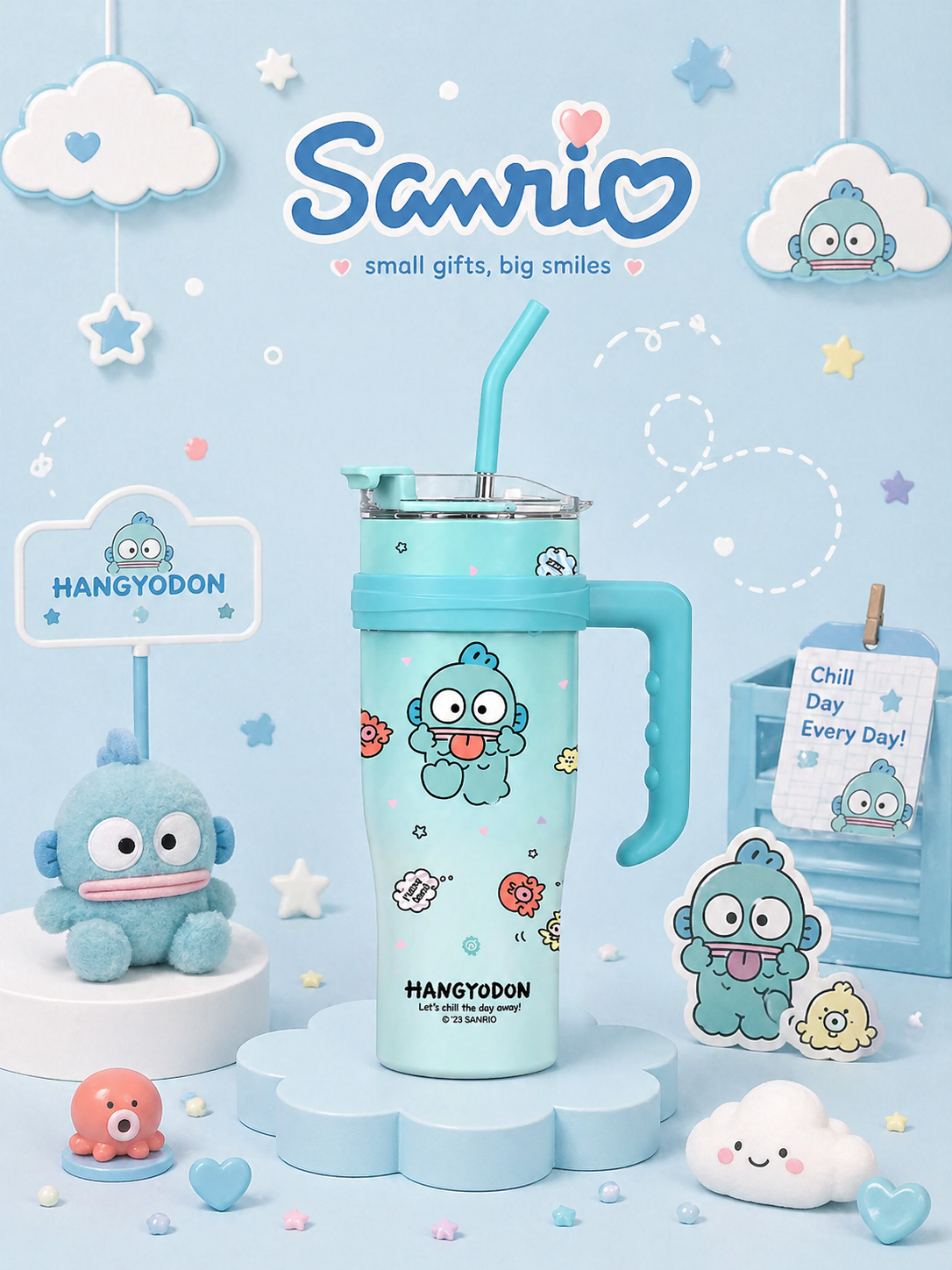 Sanrio Tumbler Cup with Straw - كوب سانريو ترموس مع شفاطة 🧋