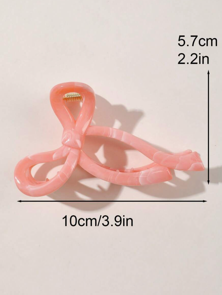Marble Bow Claw Hair Clip