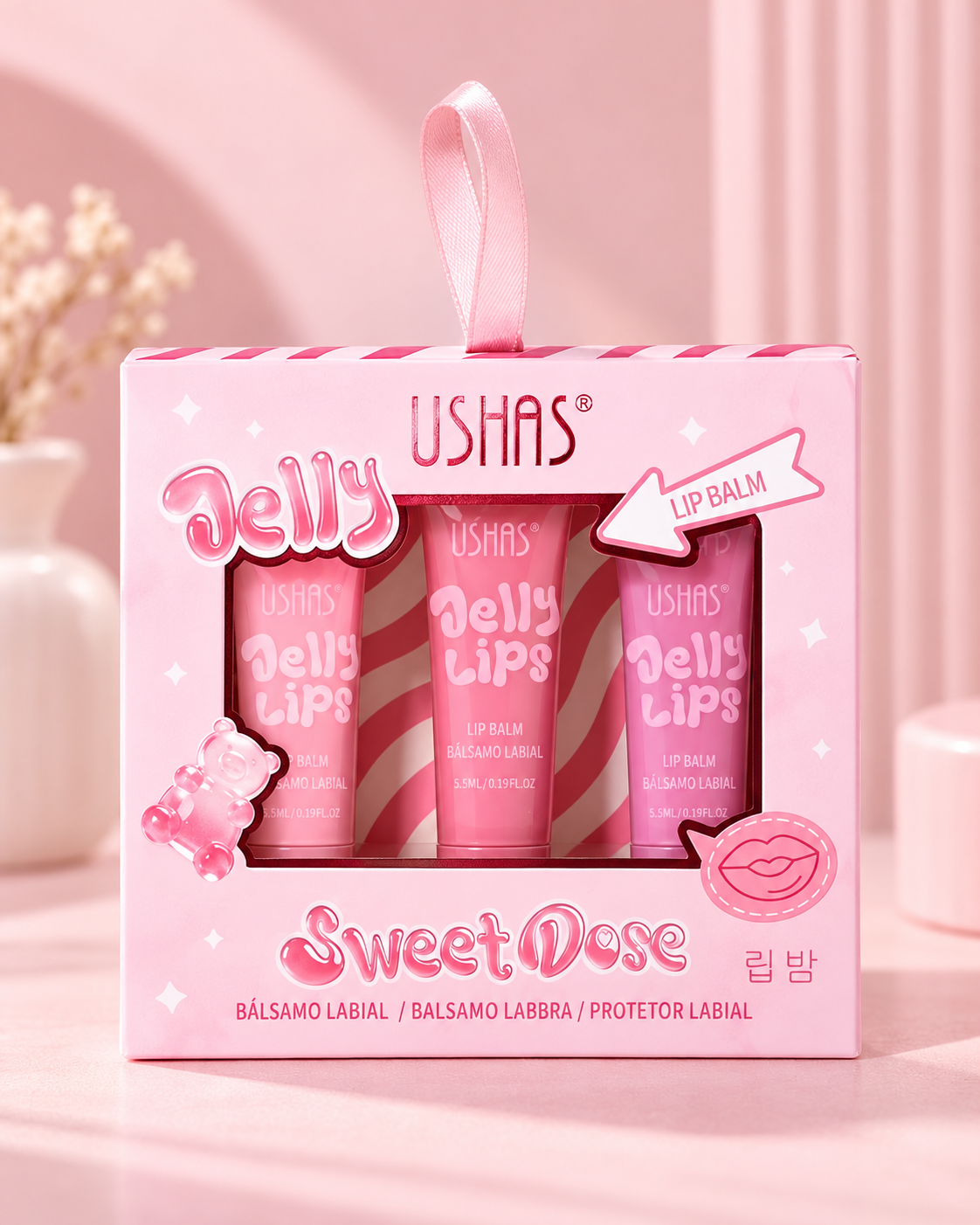 USHAS Jelly Lips Sweet Dose Lip Balm Set