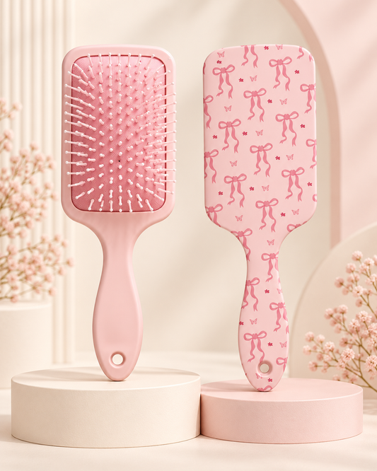 Pink Ribbon Paddle Hair Brush