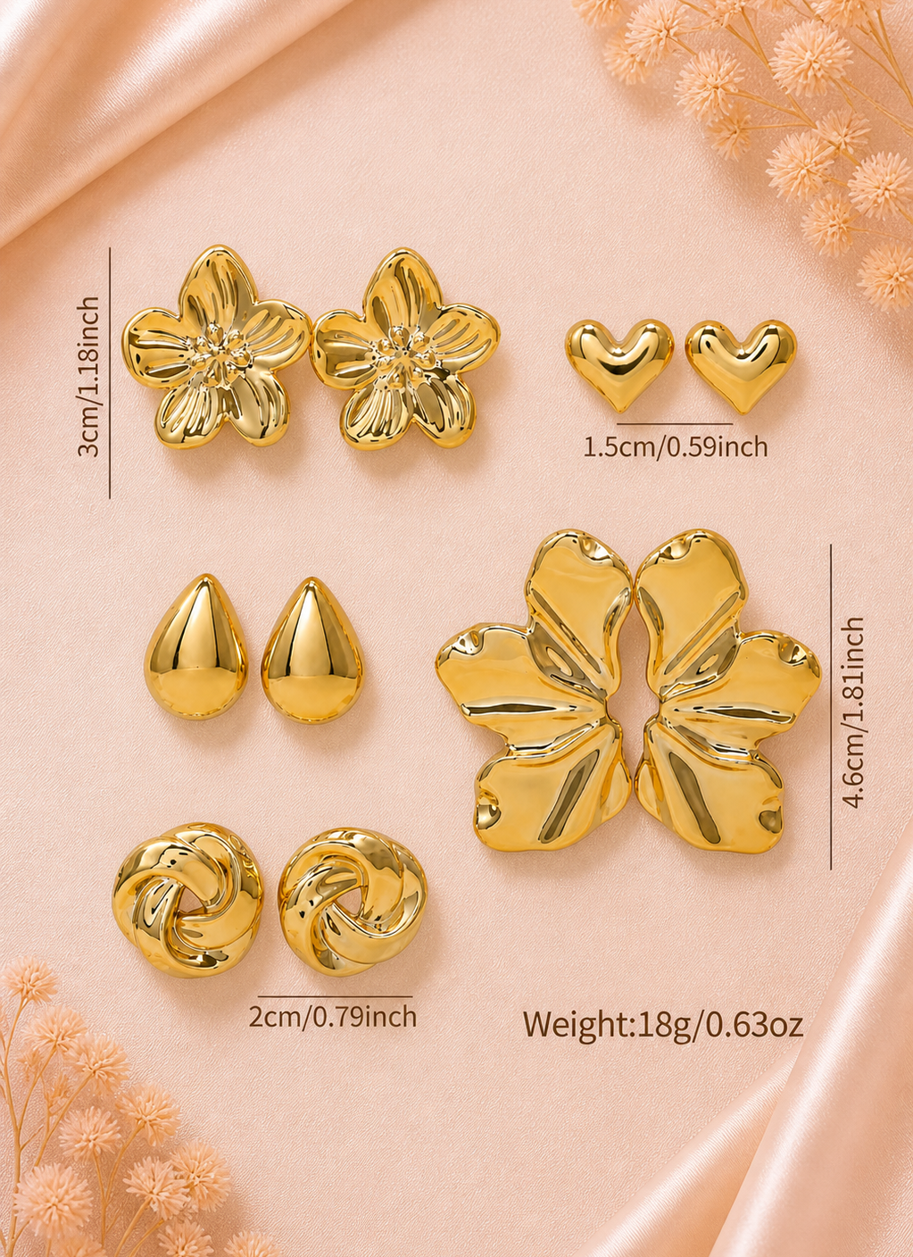 Golden Charm Earrings - أقراط ذهبية ساحرة