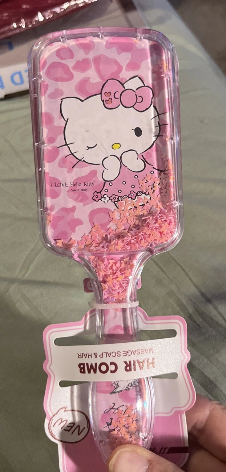 Cute Glitter Hair Brush - فرشاة شعر جليتر كيوت بتصميم كيتي