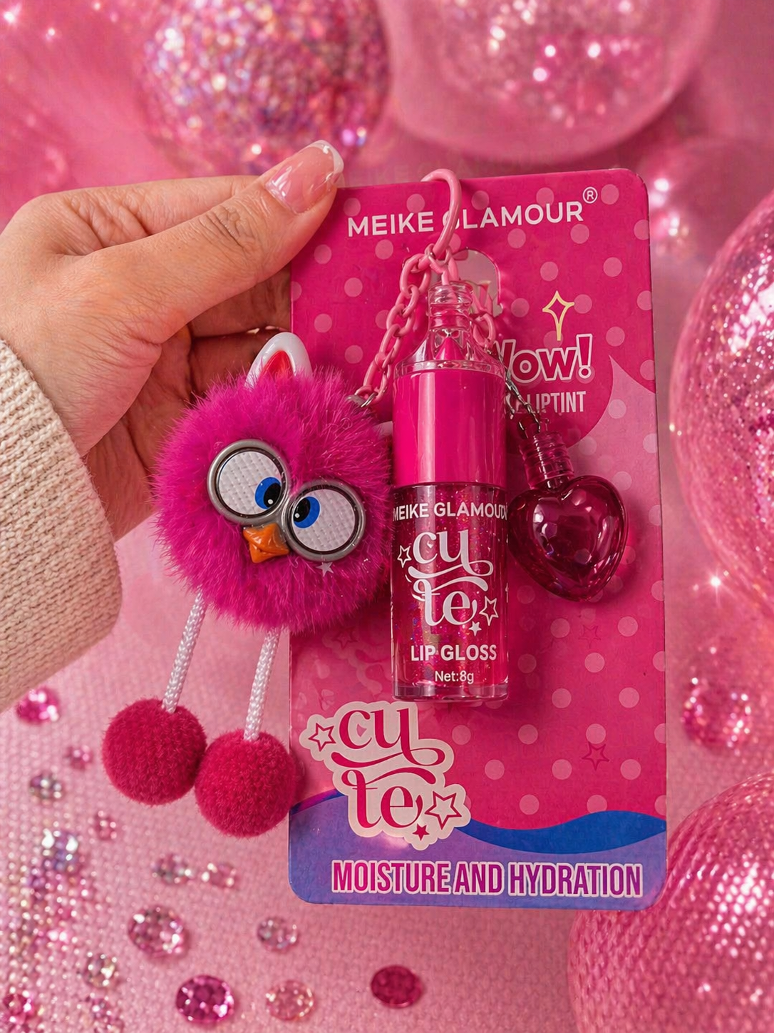 Cute Cherry Lip Tint & Gloss Keychain - كي تشين جلوس و تنت بالكرزة 💖✨
