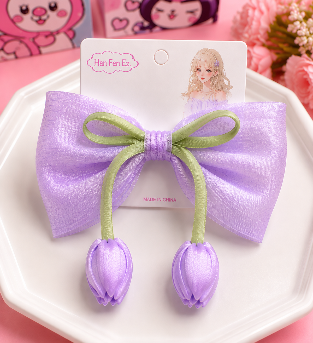 Tulip Bow Hair Clip
