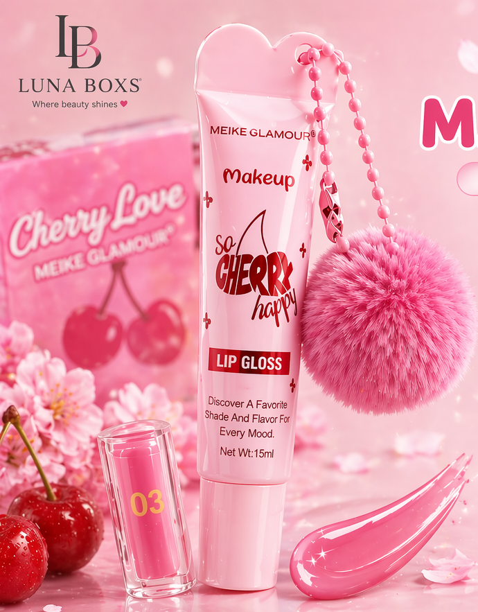 Cherry Pompom Lip Gloss - ملمع شفاه بنكهة الكرز  💖🍒