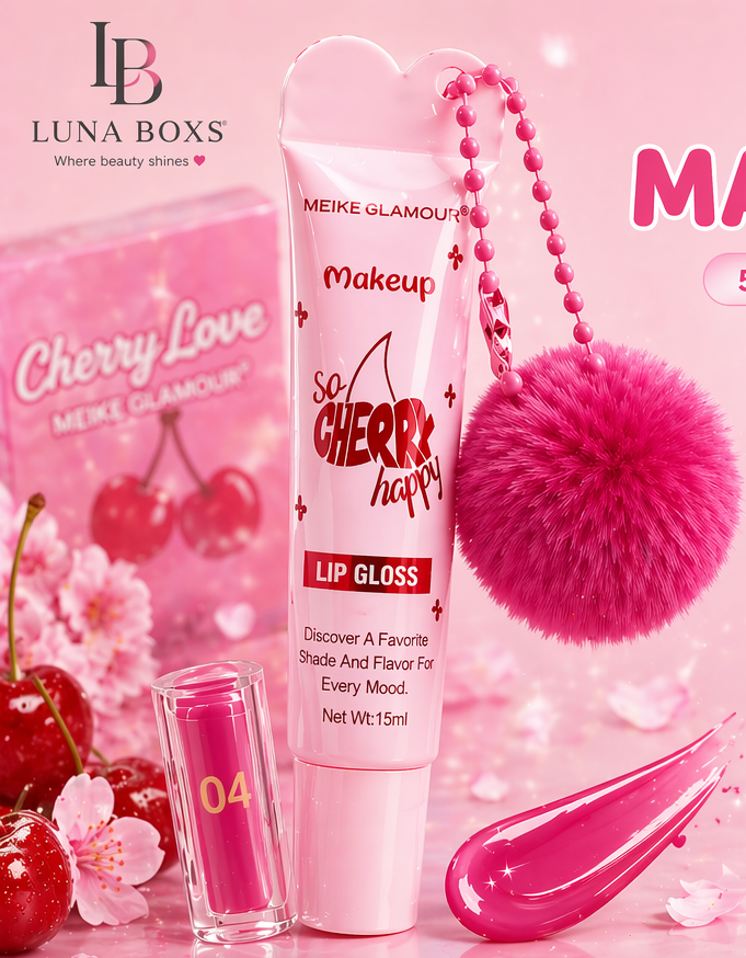 Cherry Pompom Lip Gloss - ملمع شفاه بنكهة الكرز  💖🍒