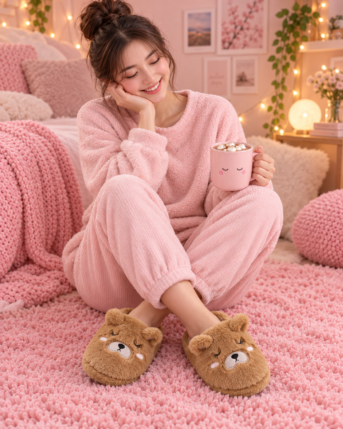 Cozy Teddy Bear Slippers – سليبر الدبدوب الكوزي