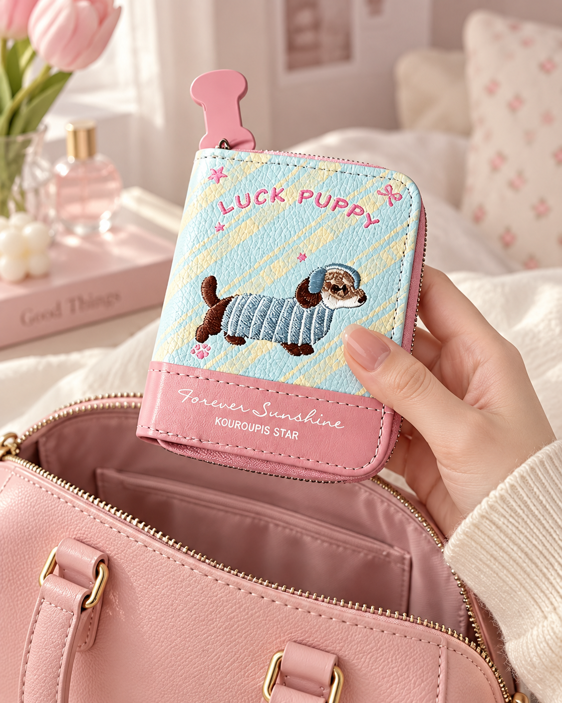 Lucky Puppy Accordion Card Wallet