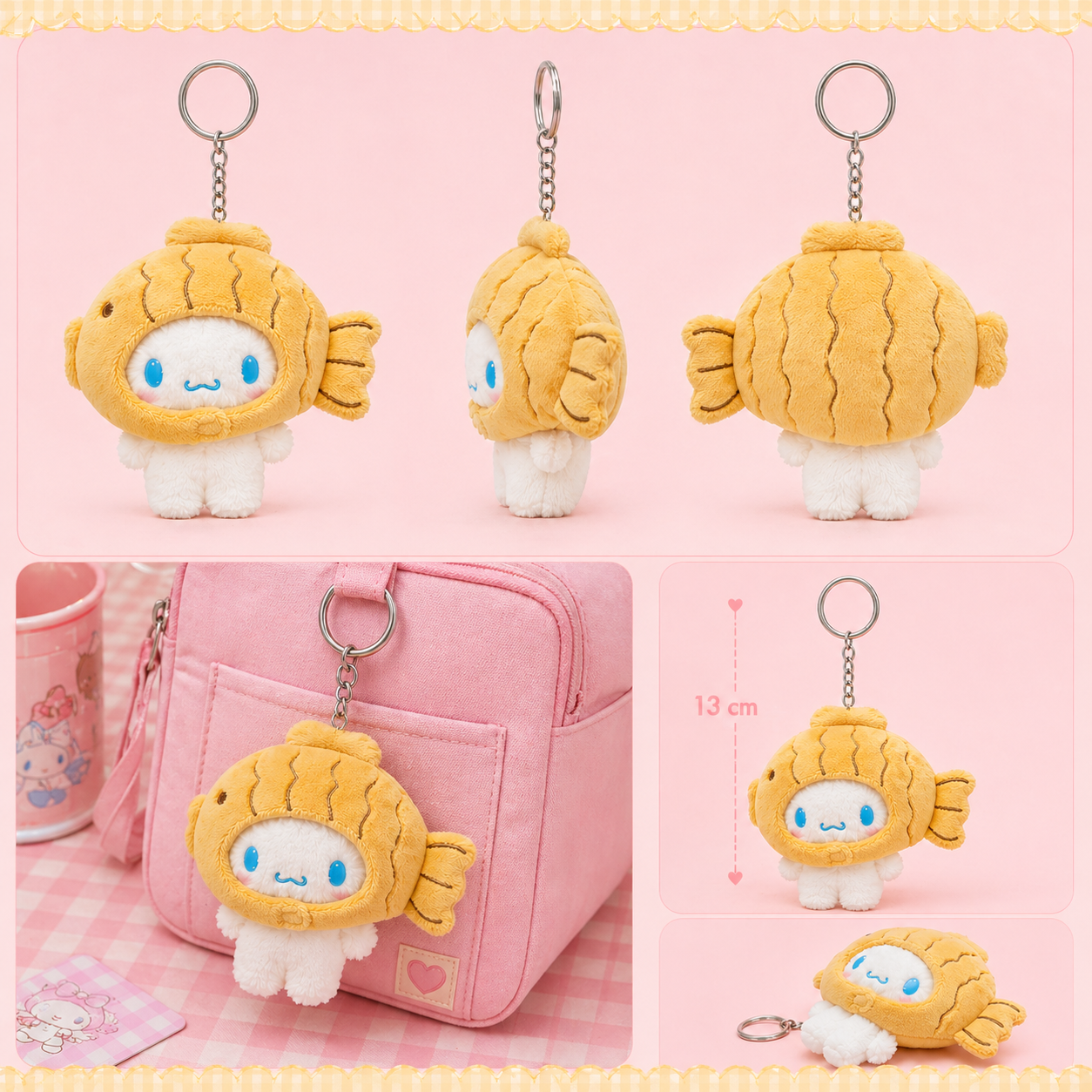 Sanrio Cinnamoroll Fish Plush Keychain - ميدالية سانريو سينامورول داخل سمكة 🐟