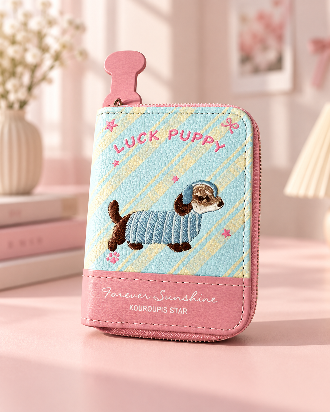 Lucky Puppy Accordion Card Wallet