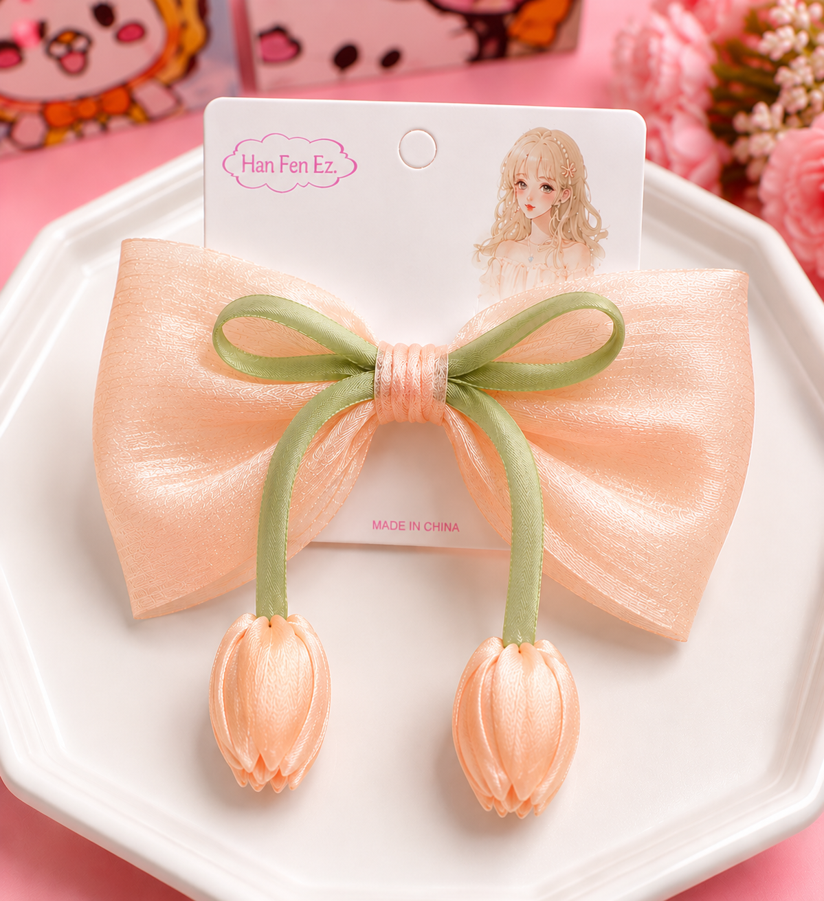Tulip Bow Hair Clip