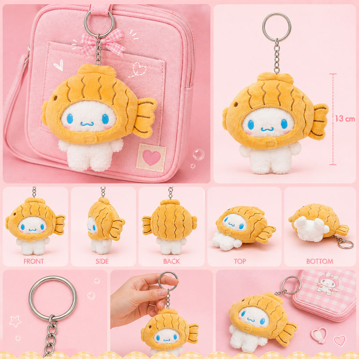 Sanrio Cinnamoroll Fish Plush Keychain - ميدالية سانريو سينامورول داخل سمكة 🐟