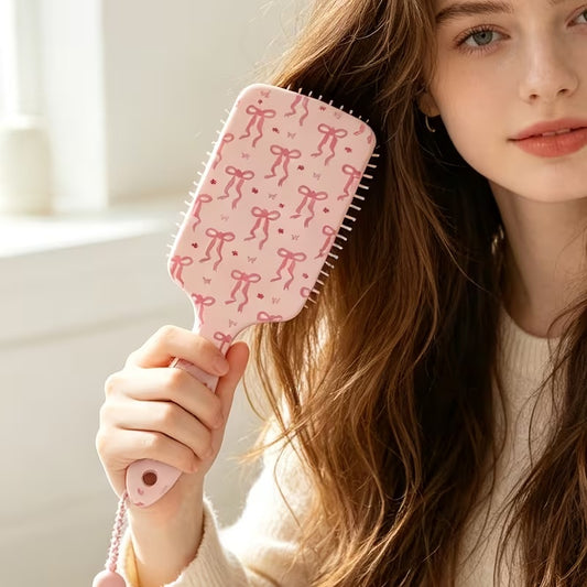 Pink Ribbon Paddle Hair Brush