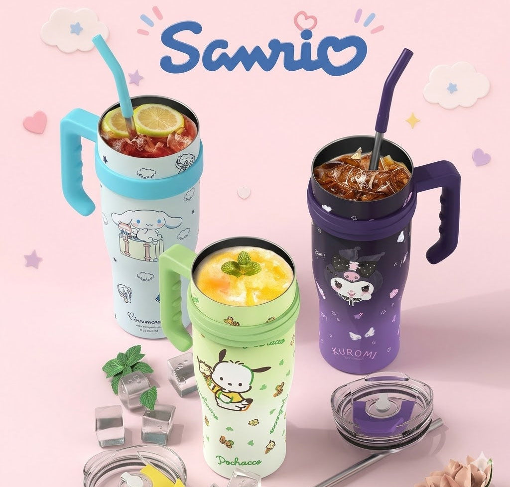 Sanrio Tumbler Cup with Straw - كوب سانريو ترموس مع شفاطة 🧋
