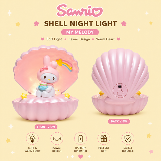 Sanrio Shell Glow Night Light – مصباح ليلي صَدَفة سانري