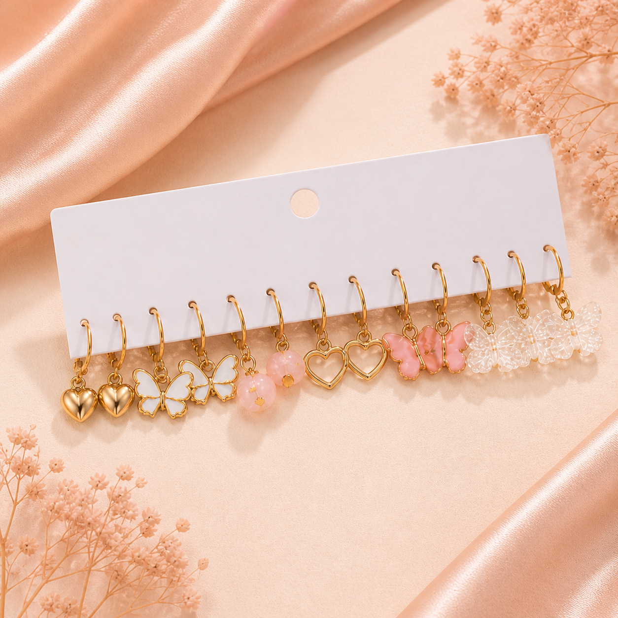 Luna Cute Charm Earrings Set (12 Pairs) 💕 - طقم أقراط لونا الكيوت تشارمز (12 زوج) 💕