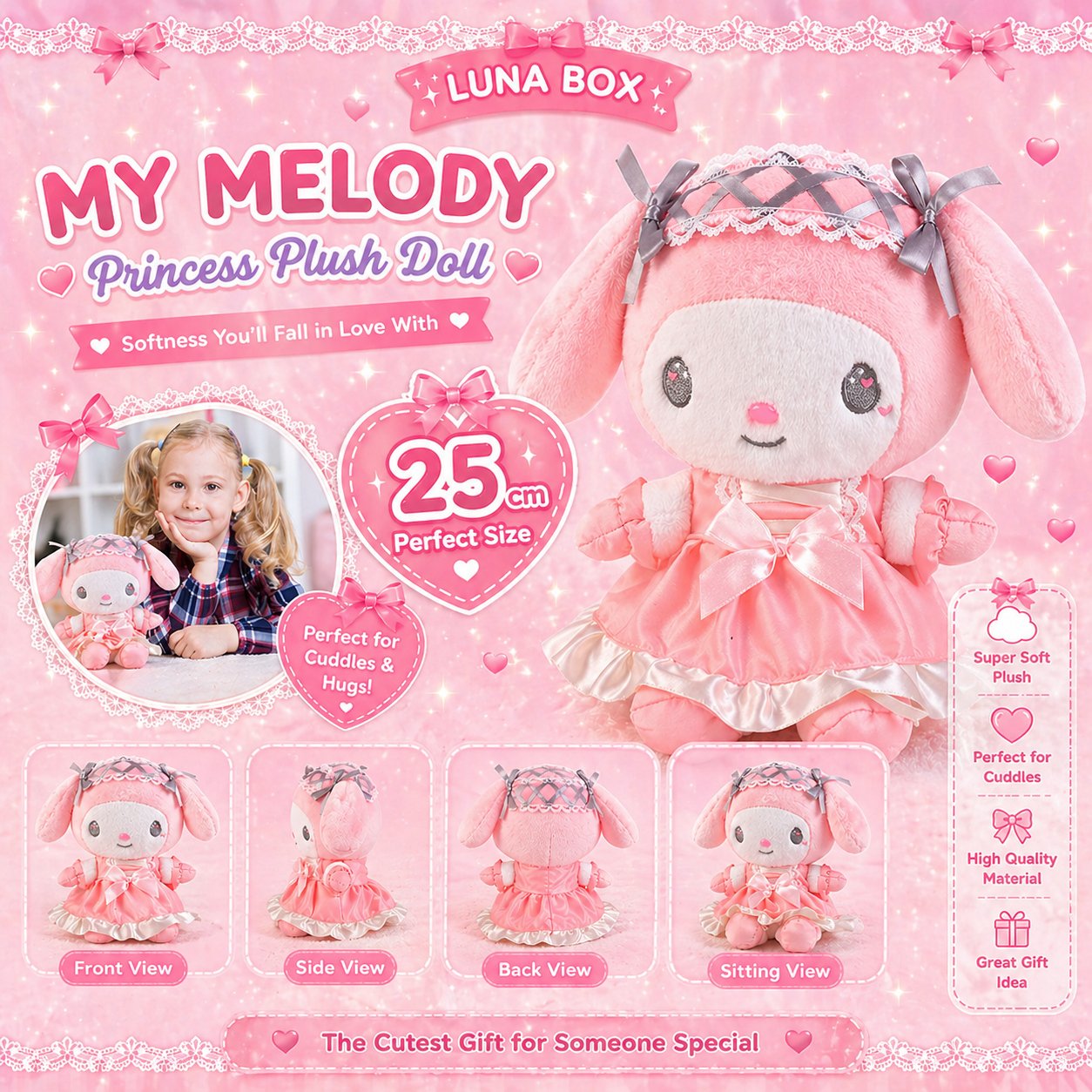 My Melody Princess Plush Doll  - دمية ماي ميلودي الأميرة الناعمة
