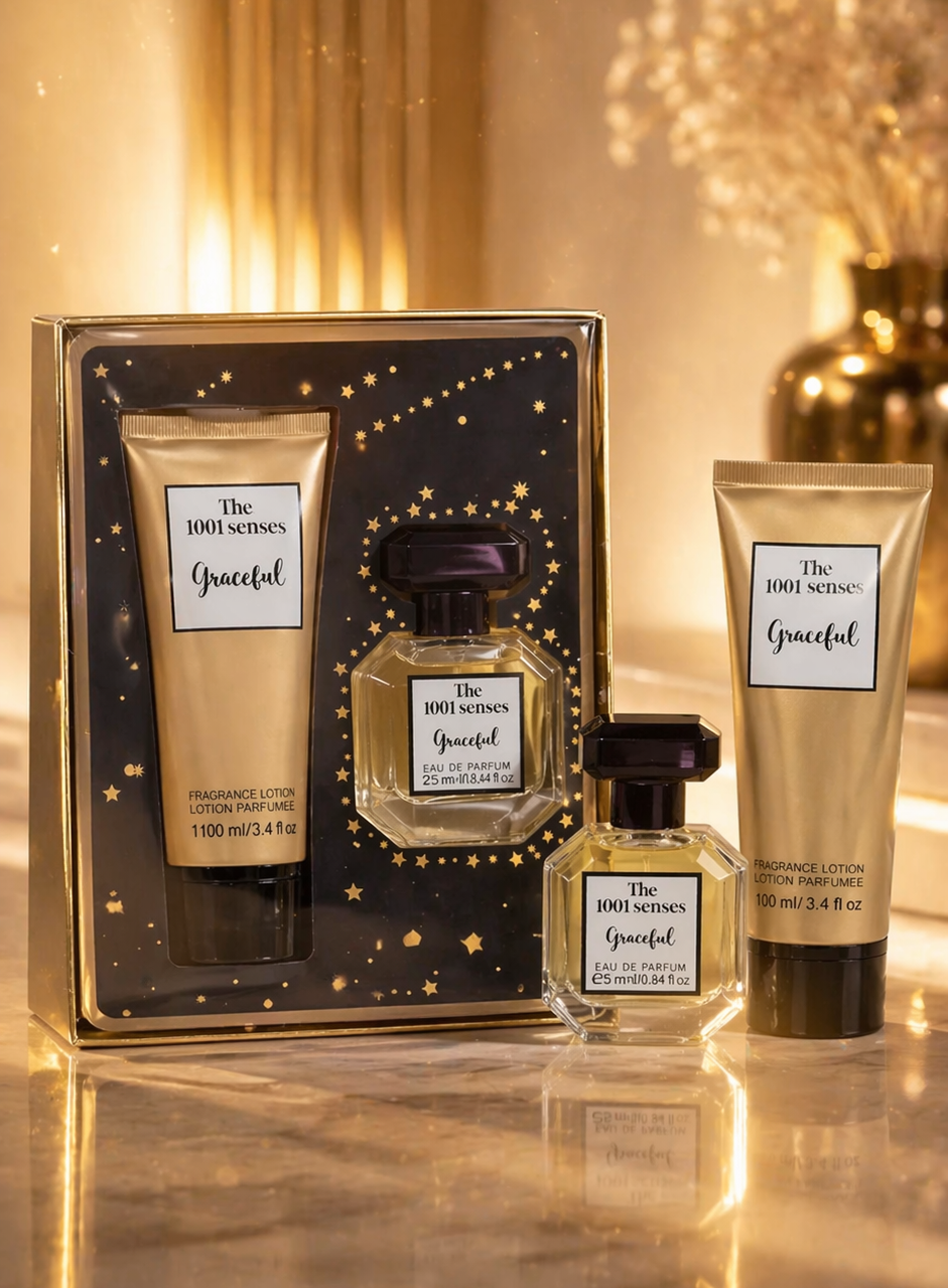 The 1001 Senses Perfume & Body Lotion Gift Set - طقم عطر و لوشن الجسم