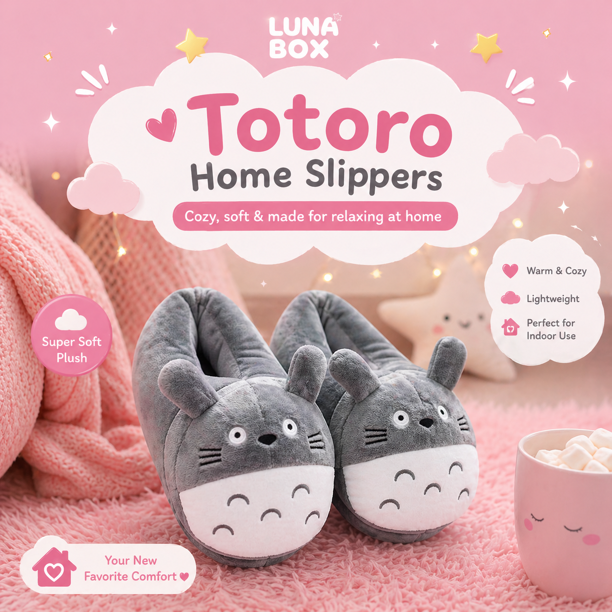 Totoro Cozy Slippers - سليبر منزلي توتورو كيوت 🐰