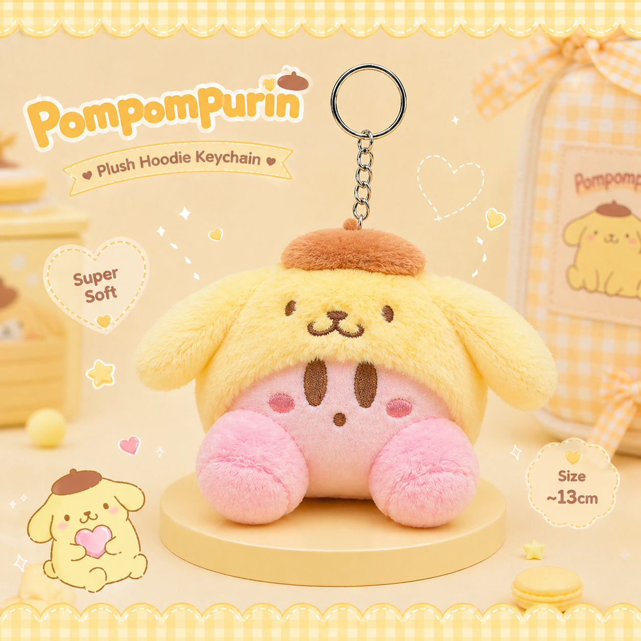 Sanrio Plush Hoodie Keychain - ميدالية سانريو بقبعة كيوت 🎀