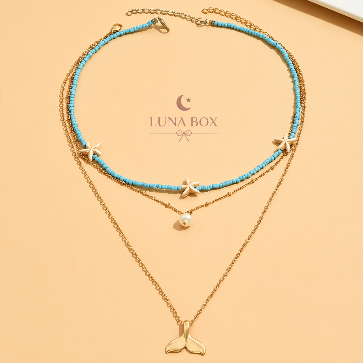 Ocean Layered Necklace Set -وطقم عقود طبقات البحر 🌊