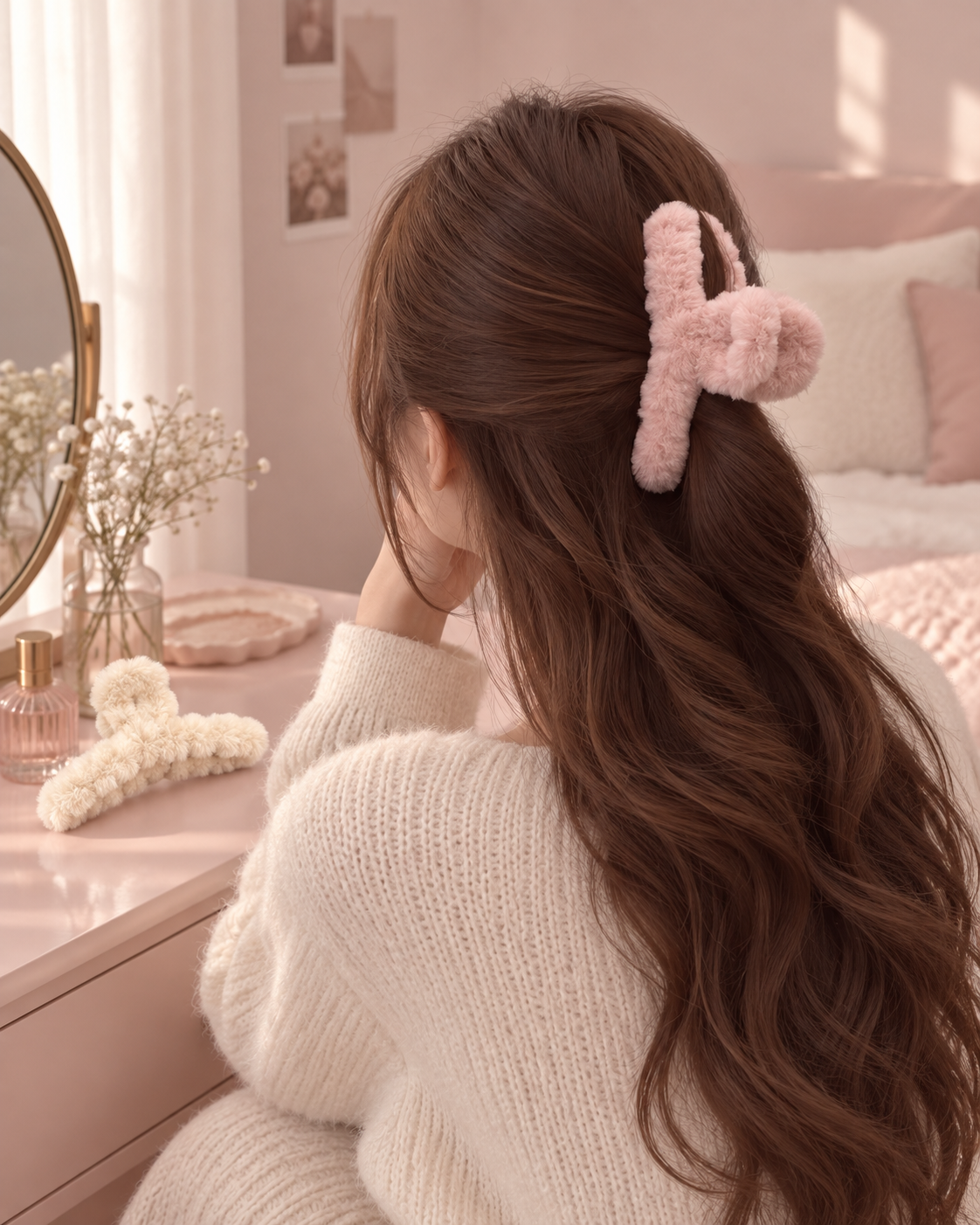 Cozy Plush Hair Claw Clips