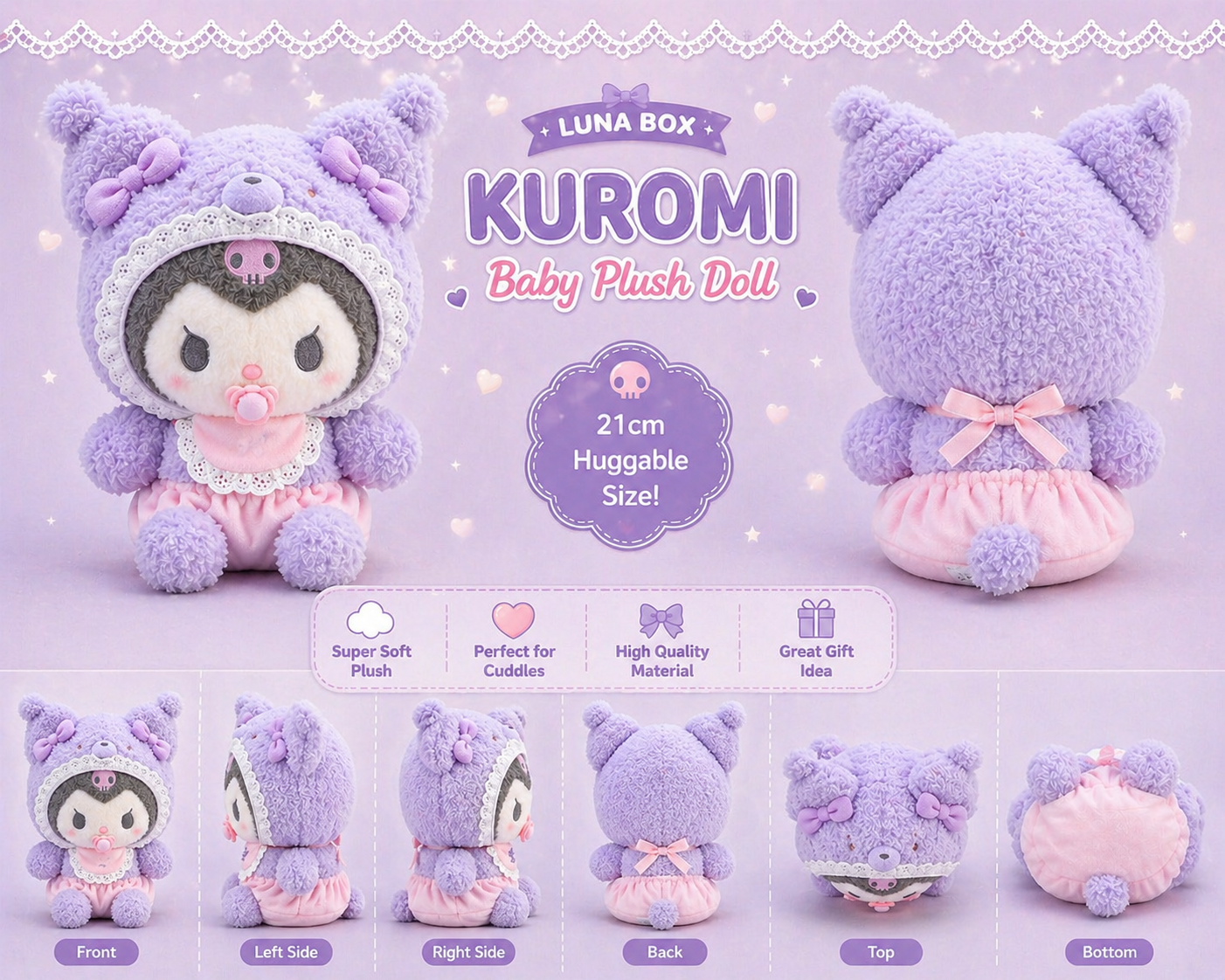 Sanrio Baby Plush Doll (21cm) - دمية سانريو بيبي ناعمة  🎀