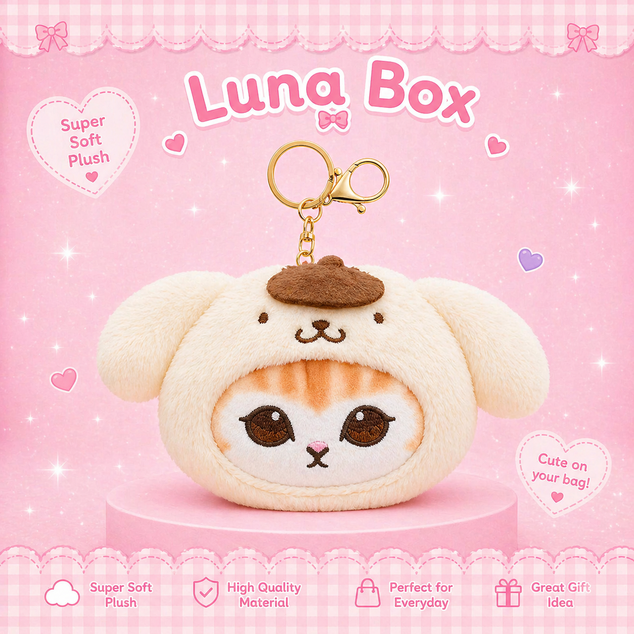 Sanrio Plush Mini Coin Pouch Keychain - محفظة سانريو الصغيرة الفرو (تعليقة) 🎀