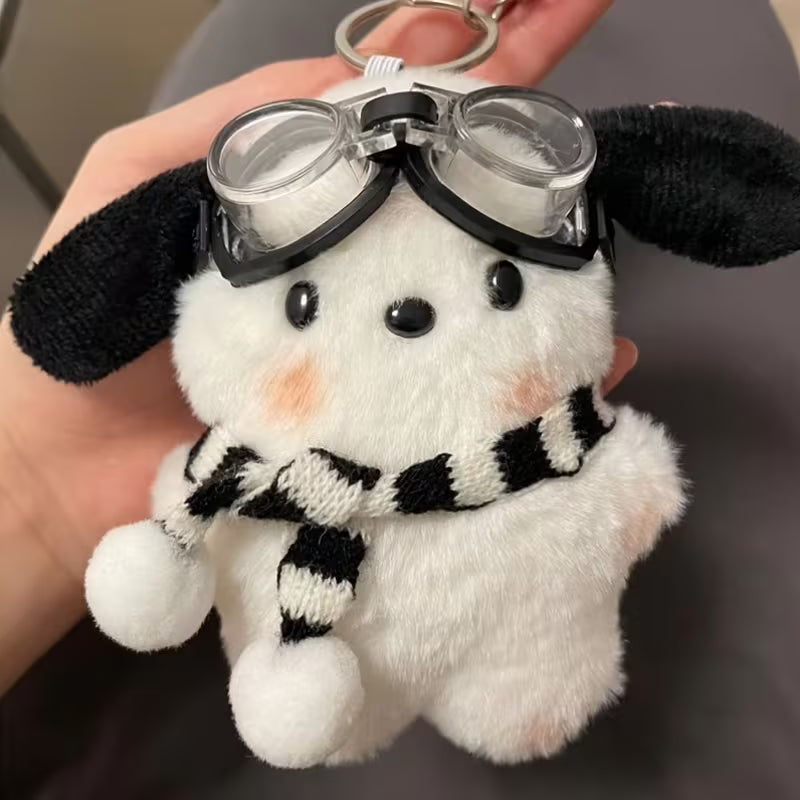 Pochacco Plush Bag Charm with Goggles
