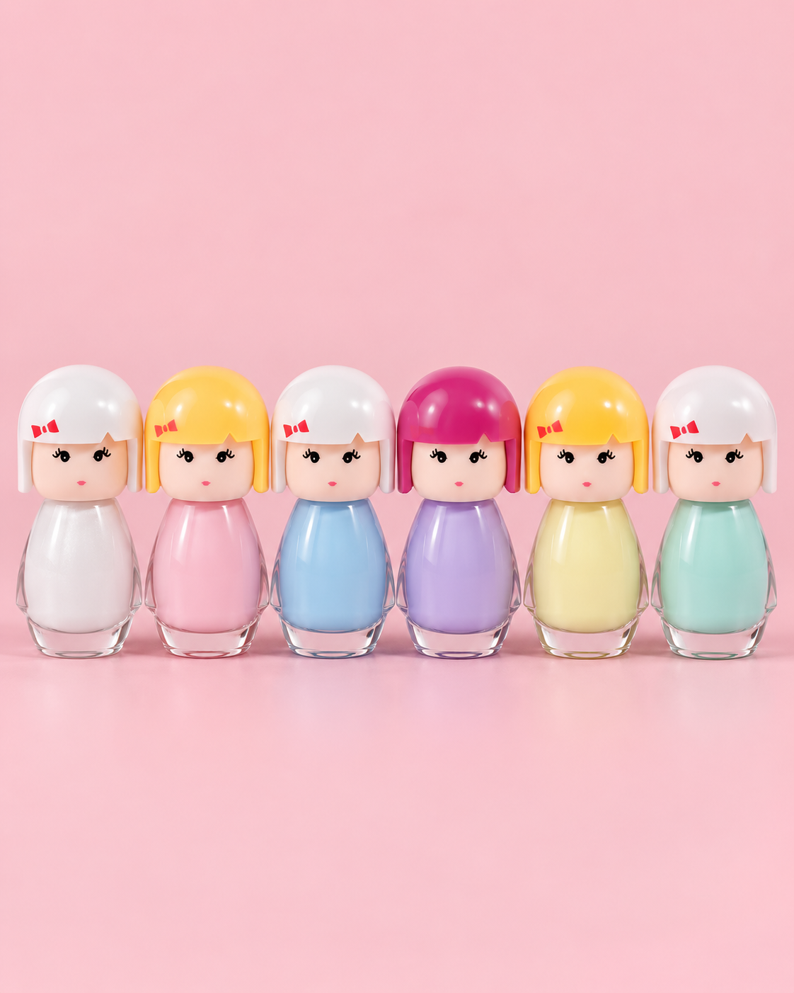 Mini Dolls Water-Based Nail Polish Set – 6 Colors