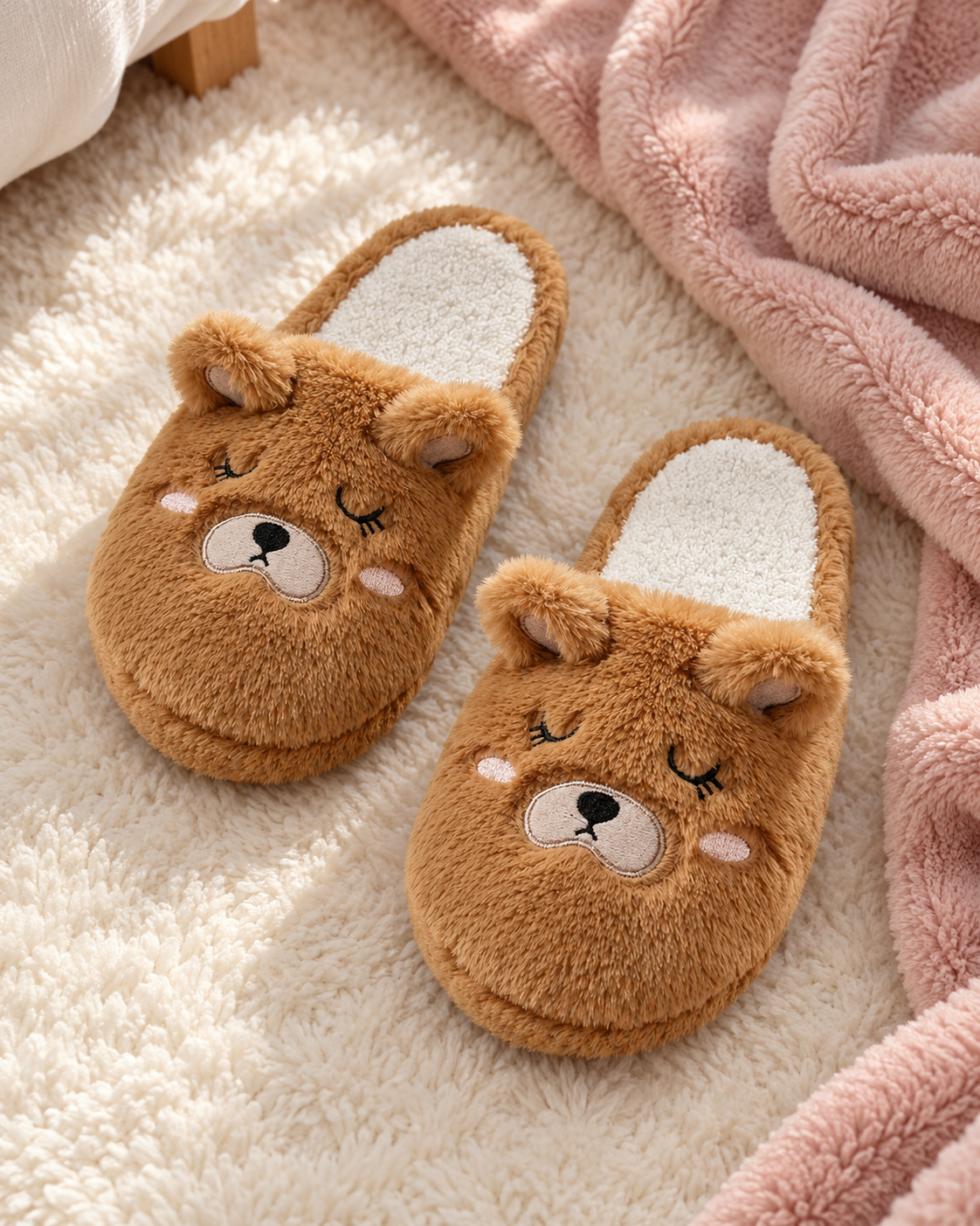 Cozy Teddy Bear Slippers – سليبر الدبدوب الكوزي