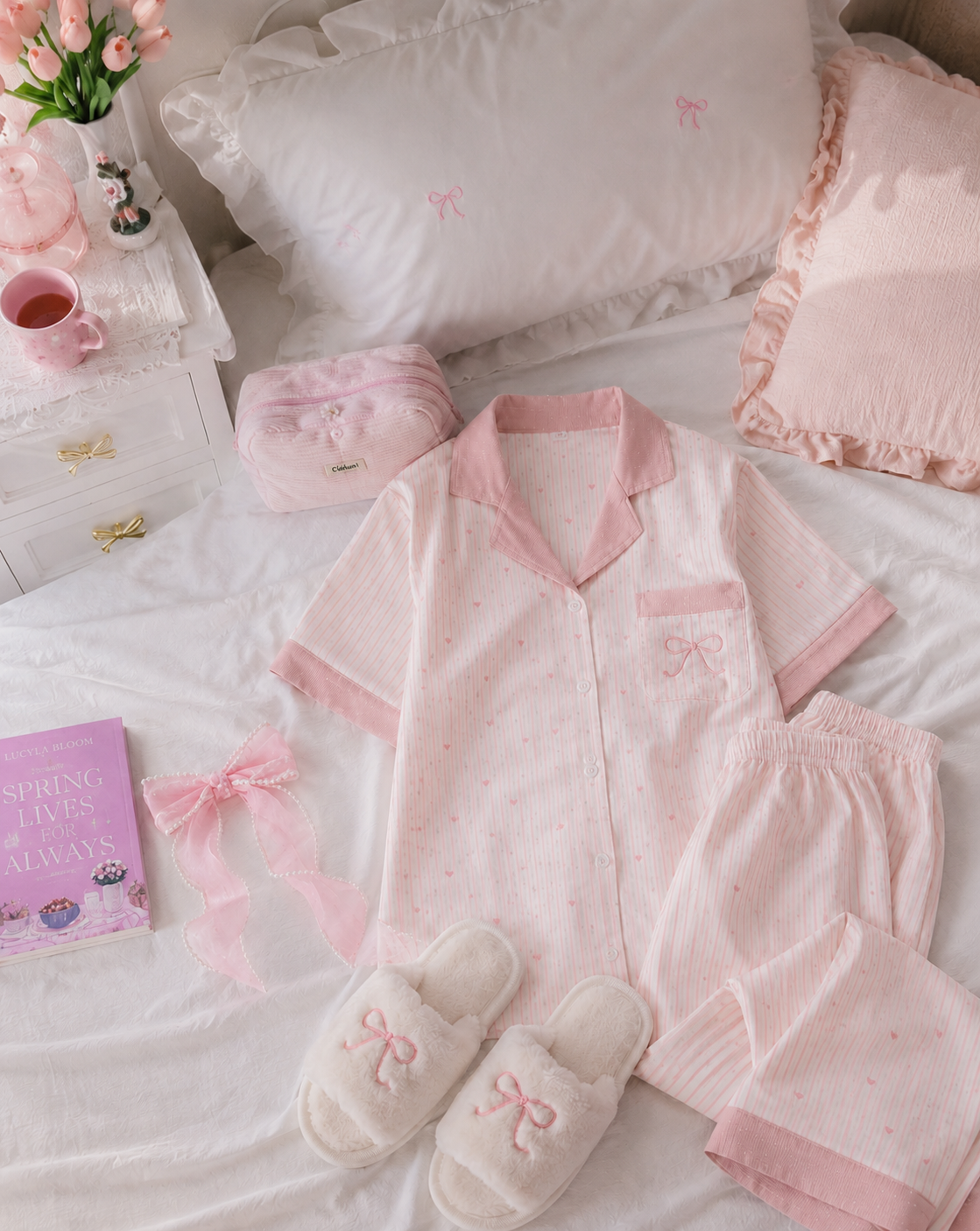 Pink Bow Pajama Gift Box