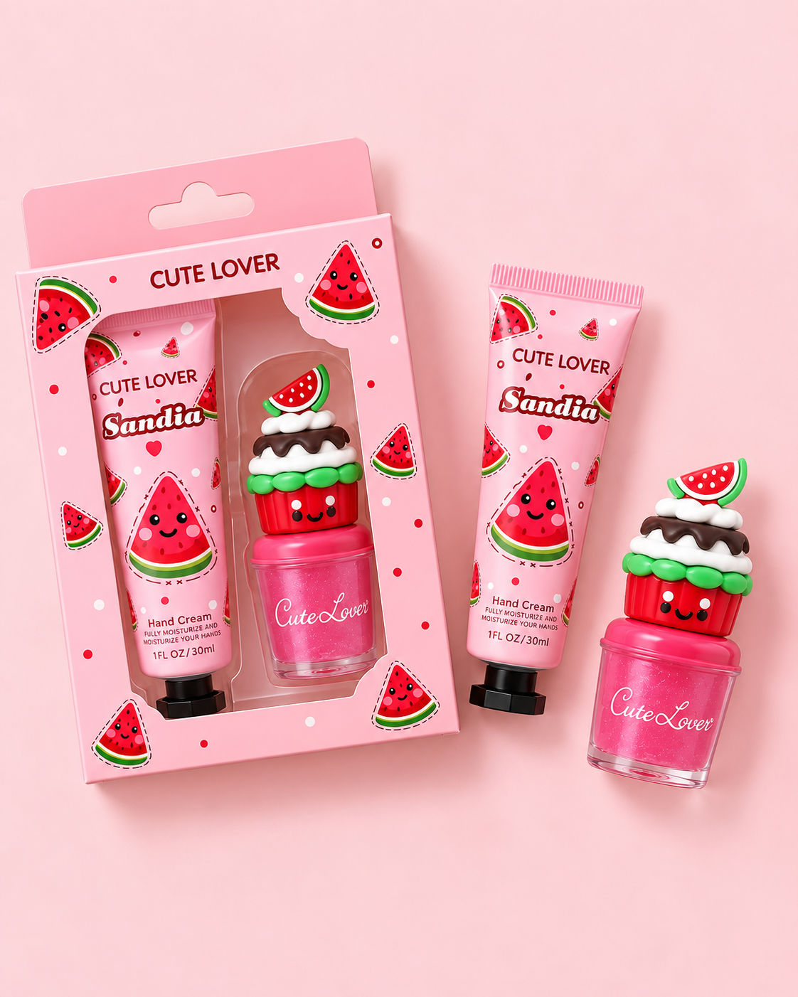 Watermelon Hand Cream & Lip Gloss Gift Set