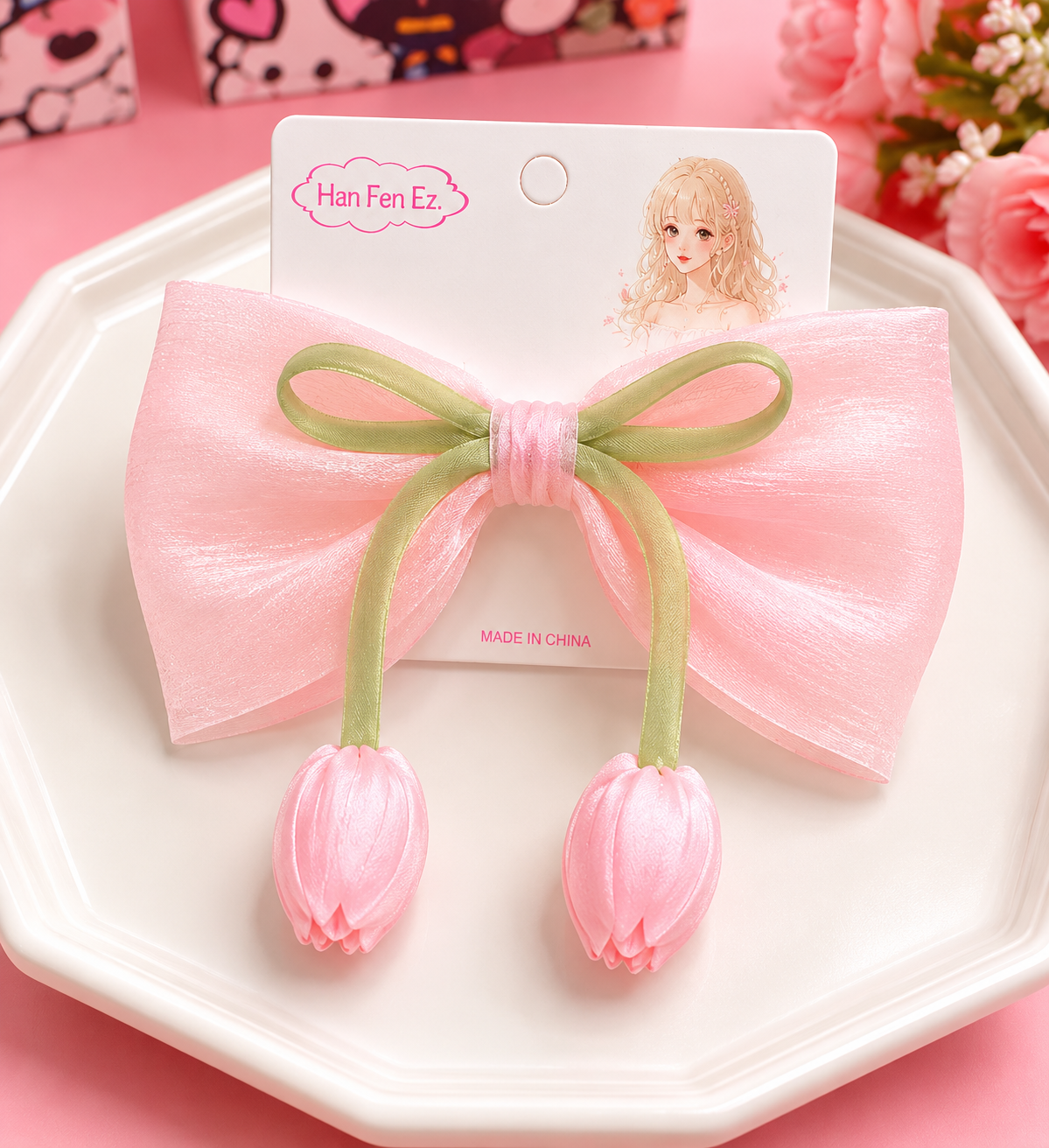 Tulip Bow Hair Clip
