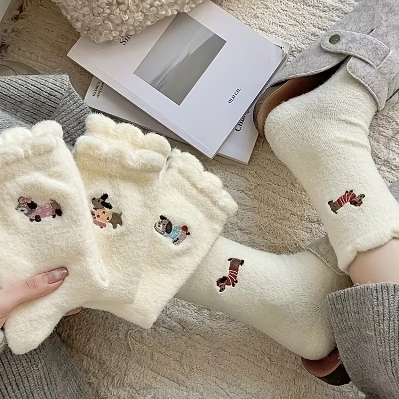 Cozy Puppy Fluffy Socks