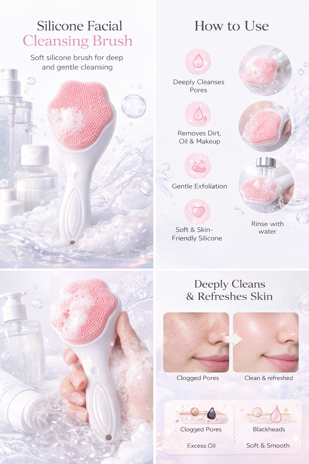 Silicone Facial Cleansing Brush - فرشاة تنظيف الوجه السيليكون