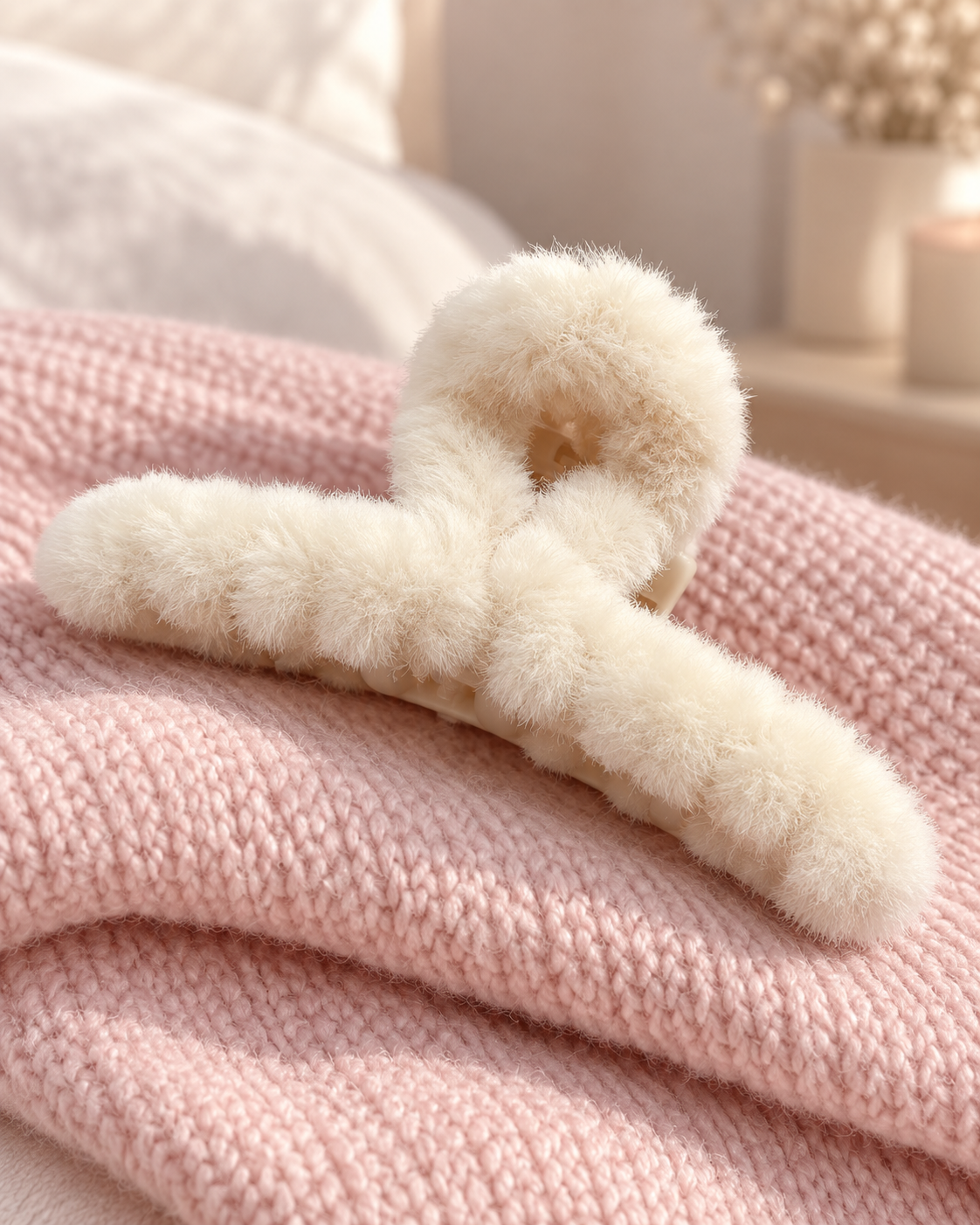 Cozy Plush Hair Claw Clips