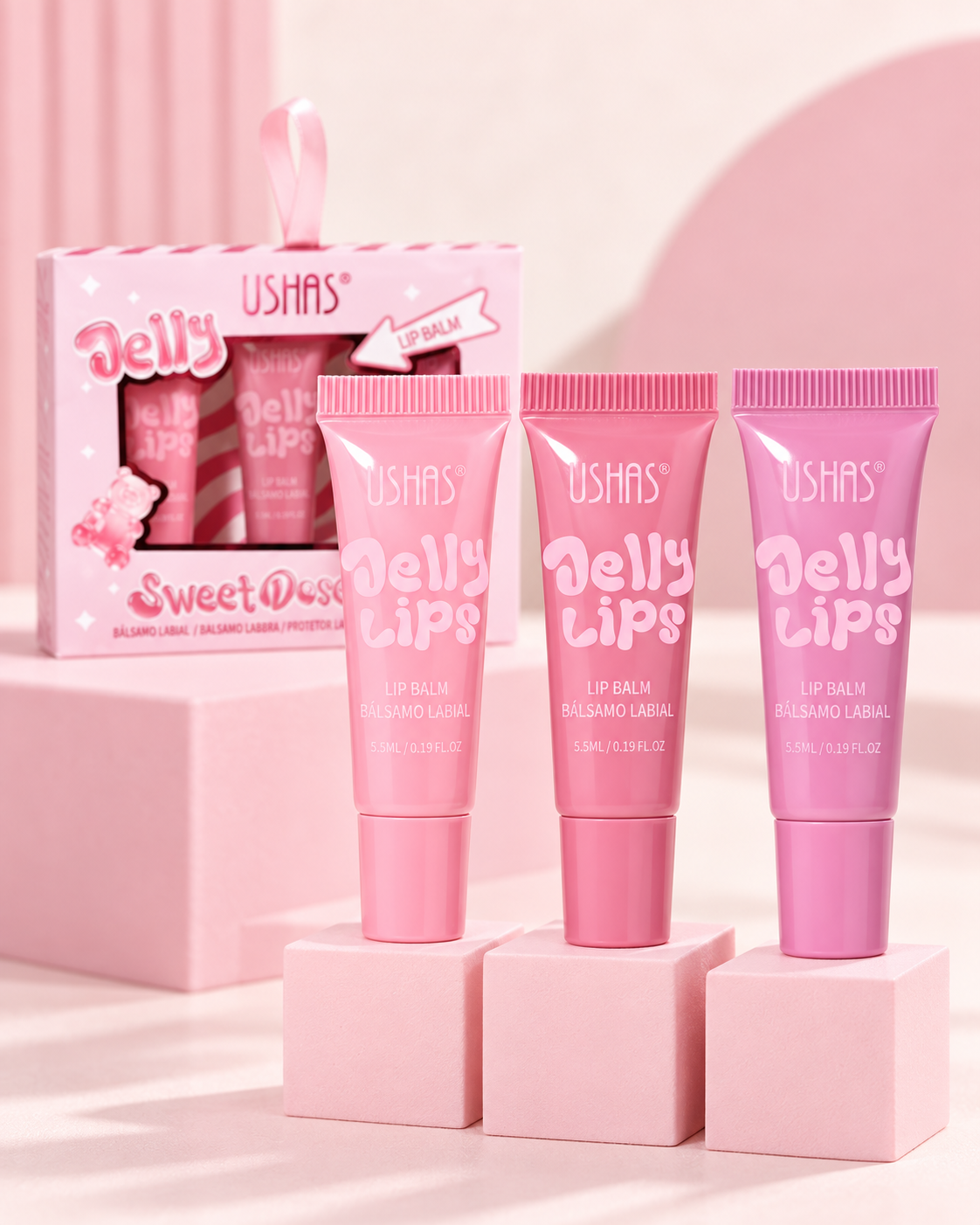 USHAS Jelly Lips Sweet Dose Lip Balm Set