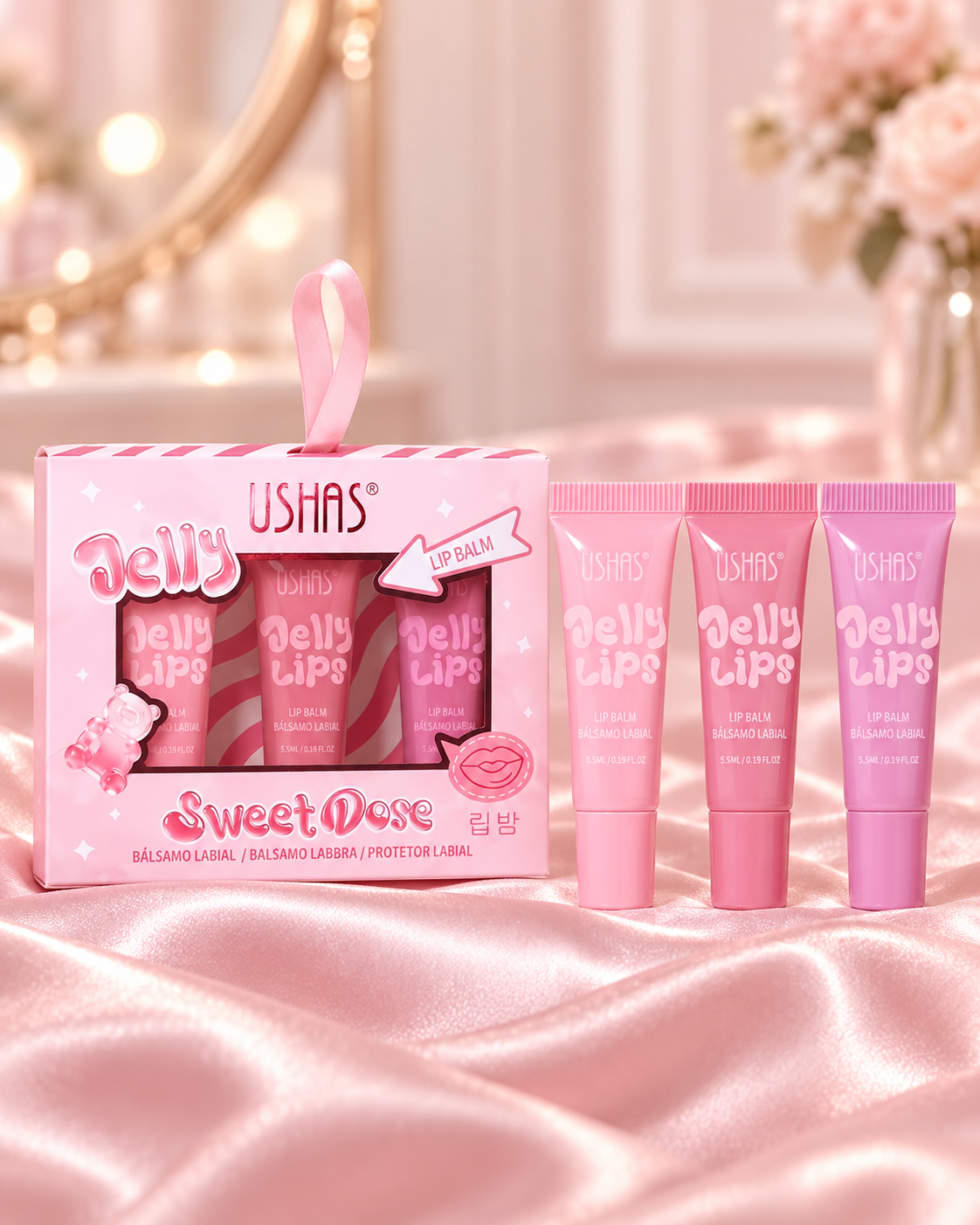 USHAS Jelly Lips Sweet Dose Lip Balm Set