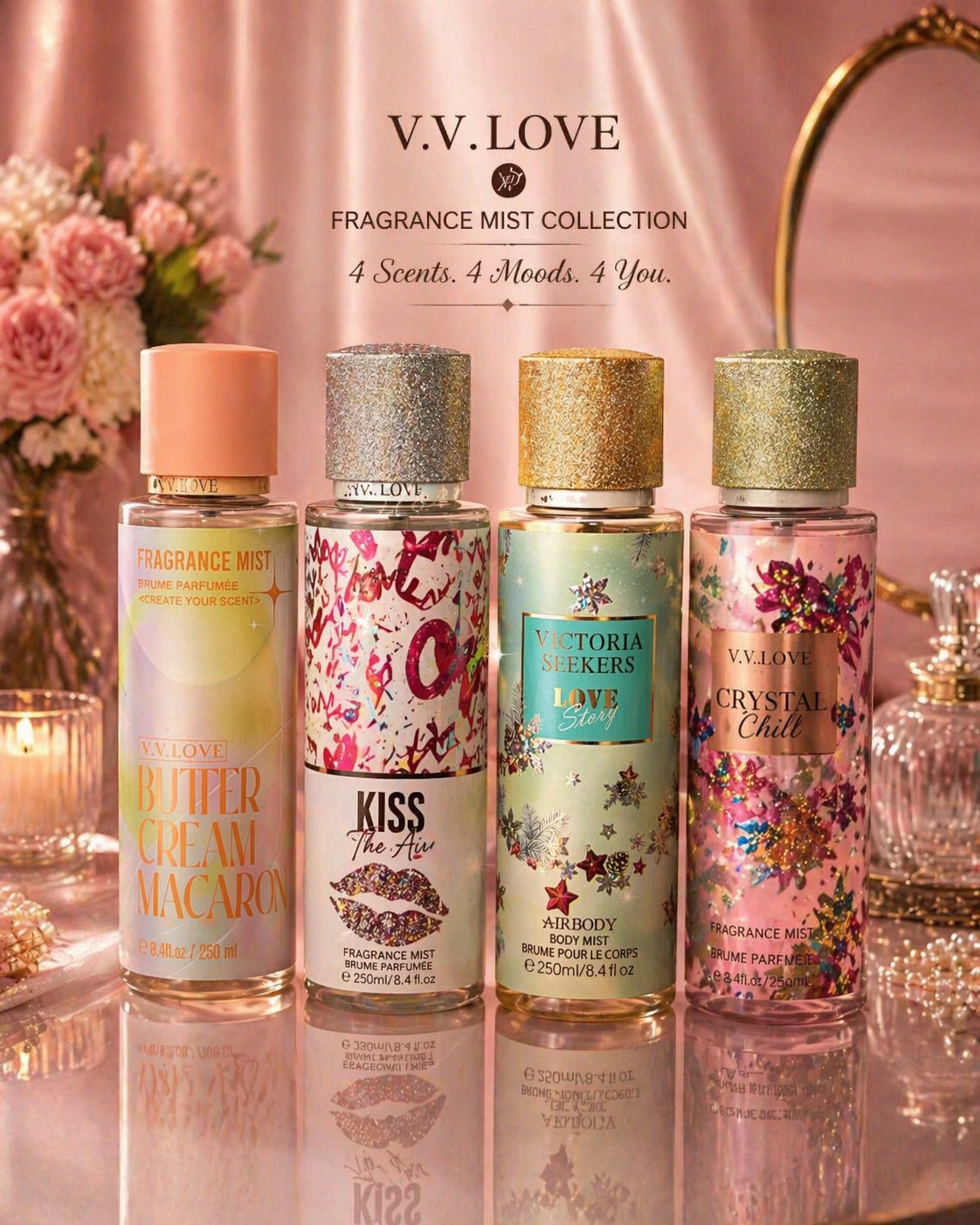 V.V Love Fragrance Mist Collection - مجموعة عطور الجسم V.V Love