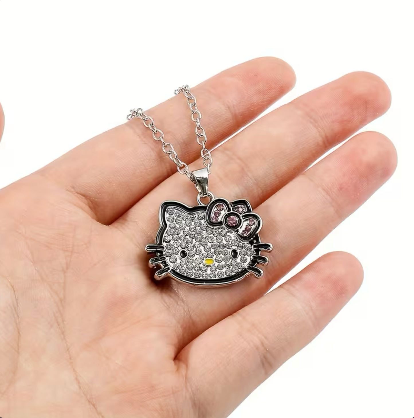 Hello Kitty Necklace &amp; Earrings Set -  طقم عقد وحلق هالو كيتي