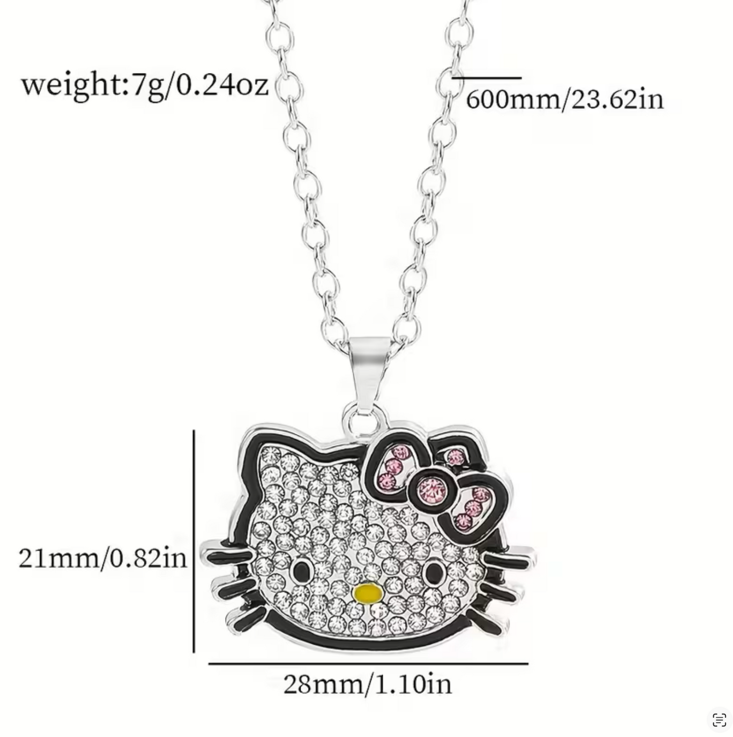 Hello Kitty Necklace &amp; Earrings Set -  طقم عقد وحلق هالو كيتي