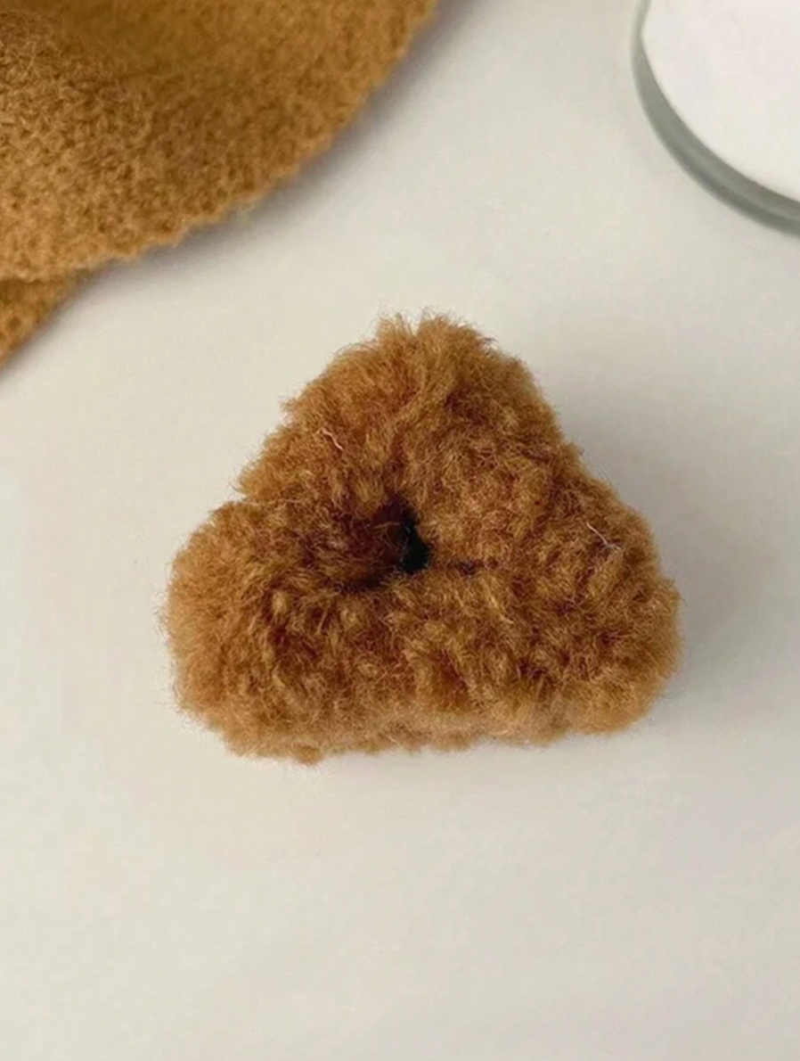 Cute Plush Bear Ear Hair Clips – 1 Pair