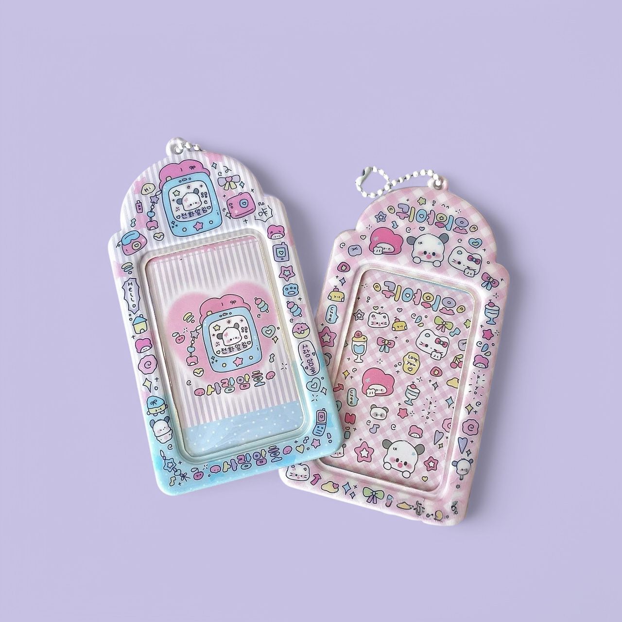 Cute Character Photo & Card Holder Keychain