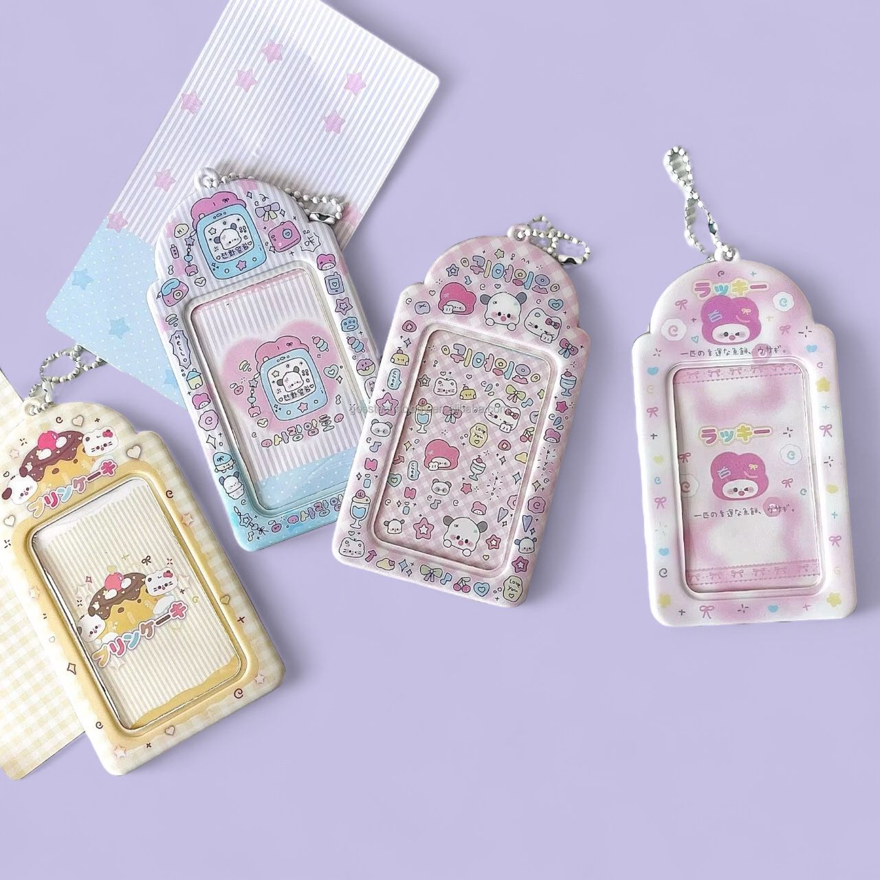 Cute Character Photo & Card Holder Keychain