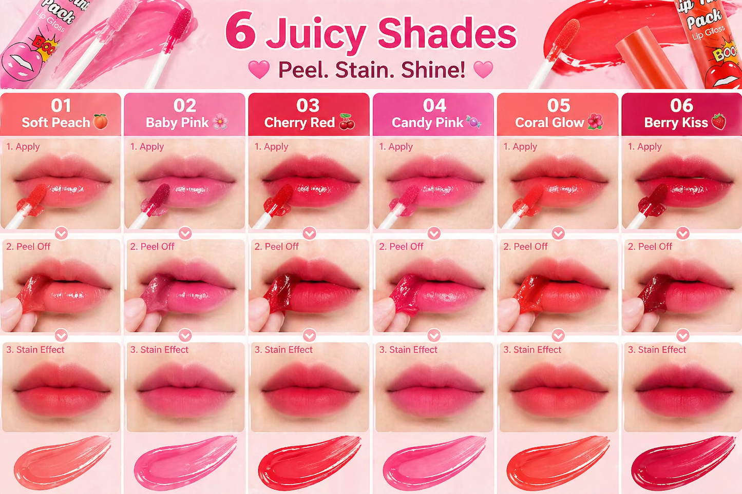 Luna Juicy Lip Tint Set - مجموعة تنت الشفاه العصيري