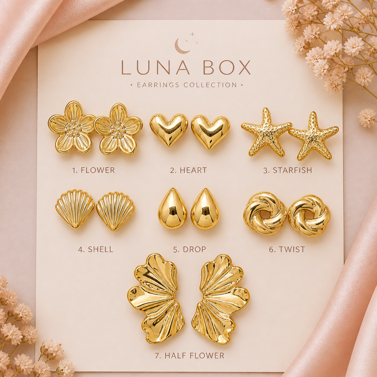 Golden Charm Earrings - أقراط ذهبية ساحرة